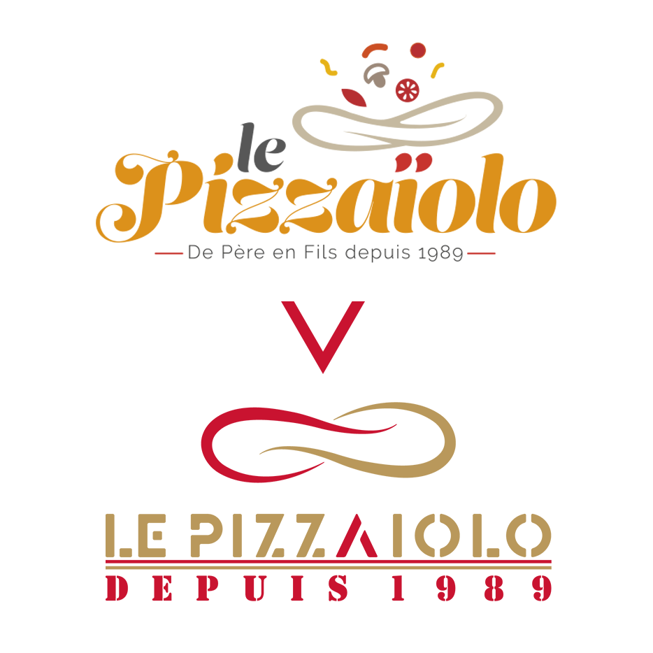 Ancien et nouveau logo du Pizzaiolo 1989